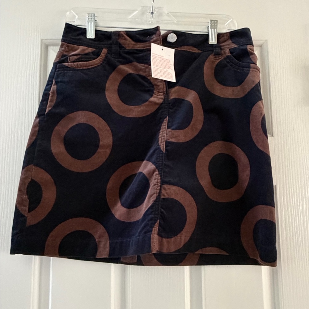 Boden Navy & Brown Patterned Women's Skirt